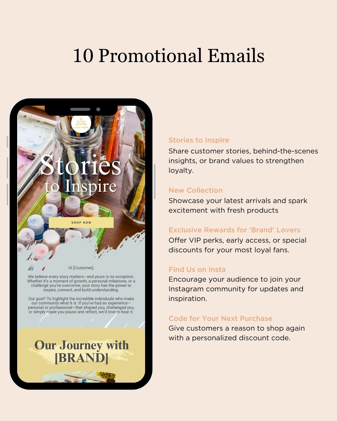 E-commerce Email Marketing Newsletter Canva Template Bundle for Klaviyo Mailchimp and Flodesk | Professional Art Supplies