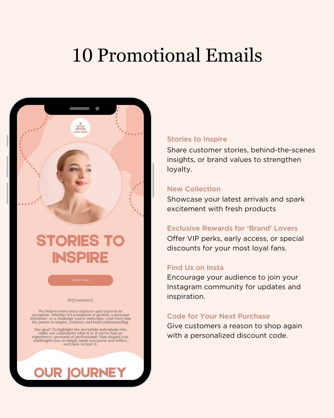 E-commerce Email Marketing Newsletter Canva Template Bundle for Klaviyo Mailchimp and Flodesk | Make-Up Brand
