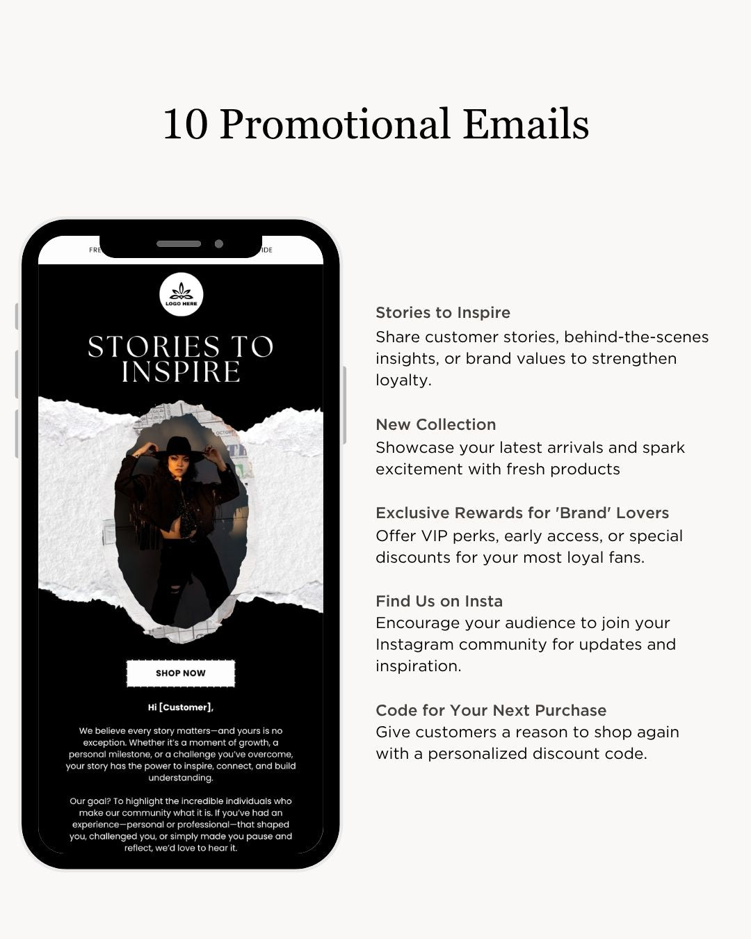 E-commerce Email Marketing Newsletter Canva Template Bundle for Klaviyo Mailchimp and Flodesk | Fashion B&W