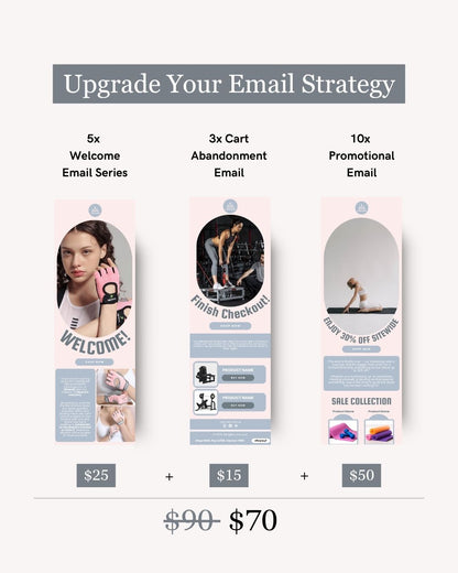 E-commerce Email Marketing Newsletter Canva Template Bundle for Klaviyo Mailchimp and Flodesk | Sports Equipment