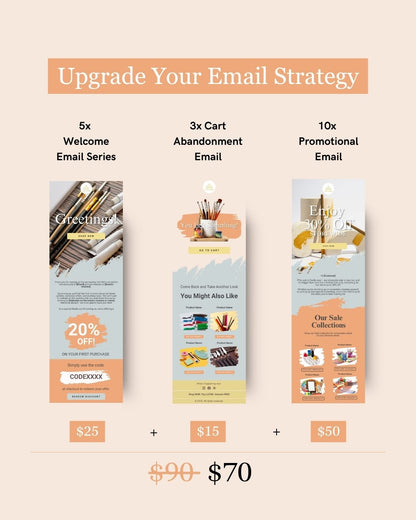 E-commerce Email Marketing Newsletter Canva Template Bundle for Klaviyo Mailchimp and Flodesk | Professional Art Supplies