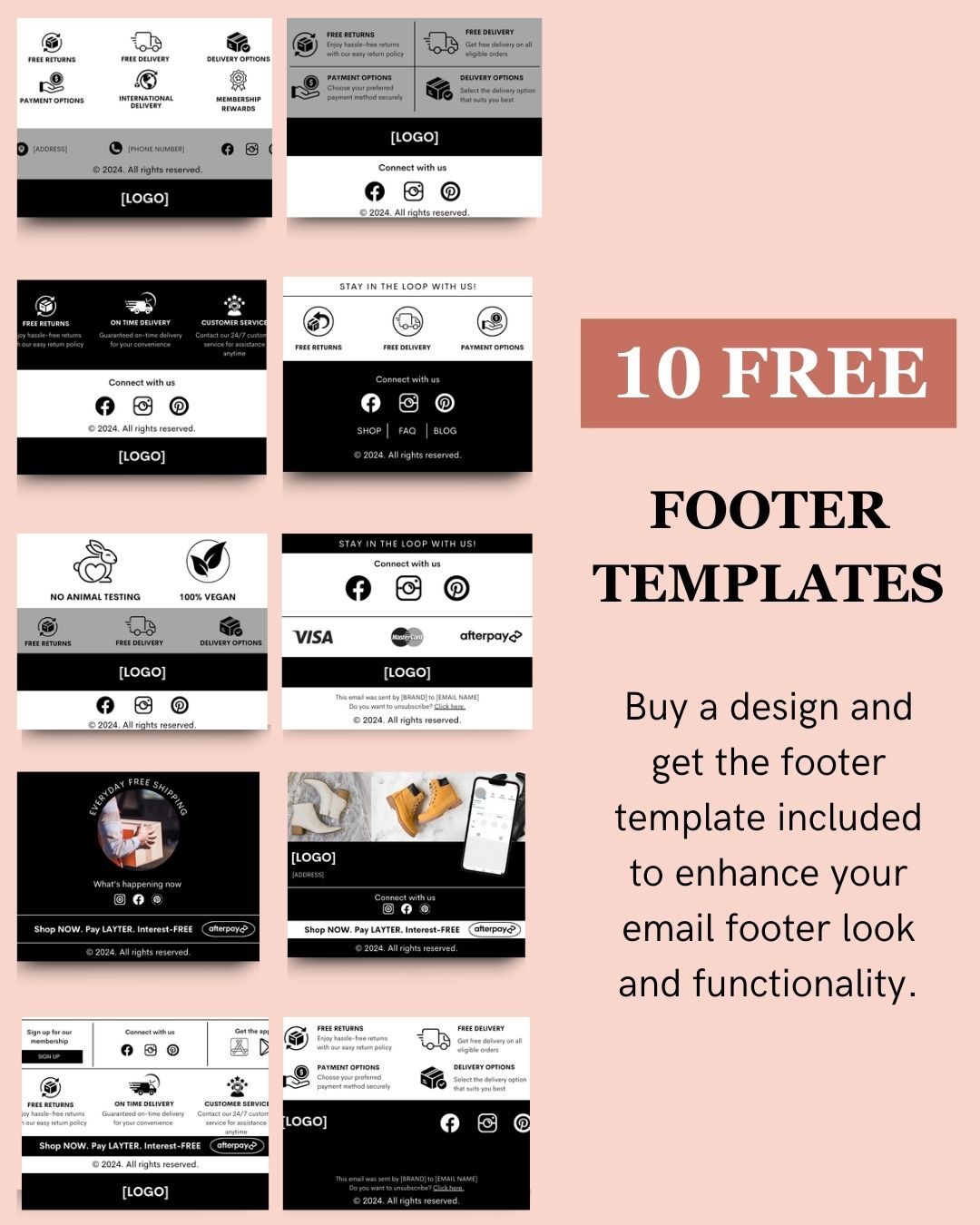 E-commerce Email Marketing Newsletter Canva Template Bundle for Klaviyo Mailchimp and Flodesk | Skincare