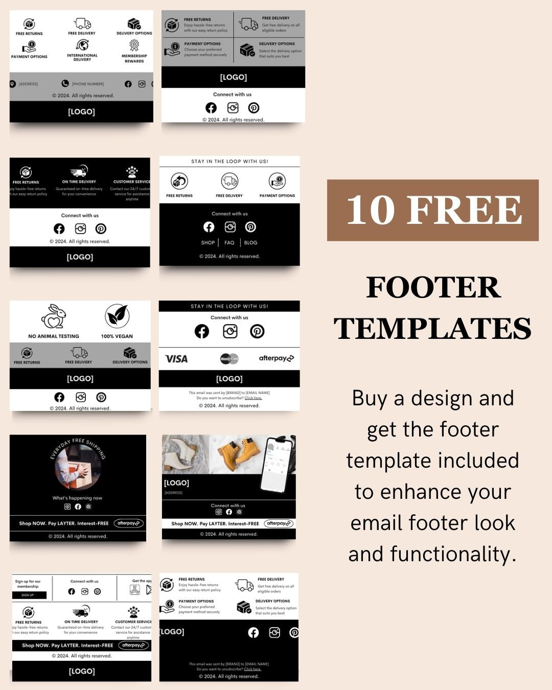 E-commerce Email Marketing Newsletter Canva Template Bundle for Klaviyo Mailchimp and Flodesk | Sustainable Fashion and Accessories