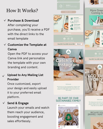 E-commerce Email Marketing Newsletter Canva Template Bundle for Klaviyo Mailchimp and Flodesk | Reusable Household Items