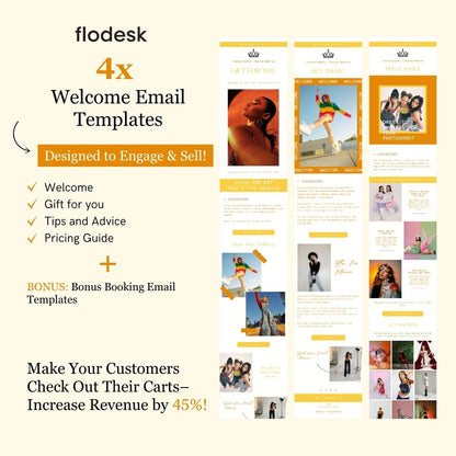 Yellow Orange Flodesk Photography Welcome Email Sequence Template