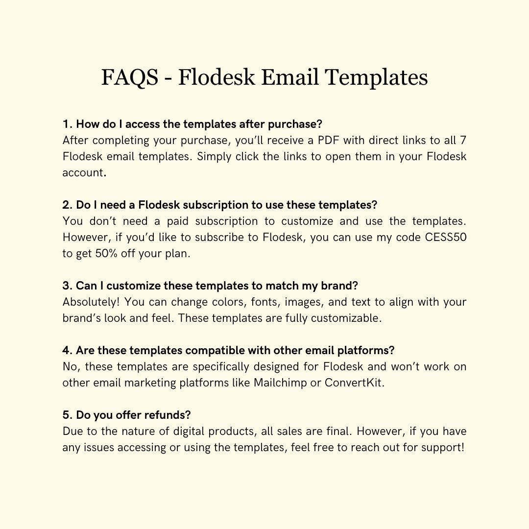 Yellow Orange Flodesk Photography Welcome Email Sequence Template