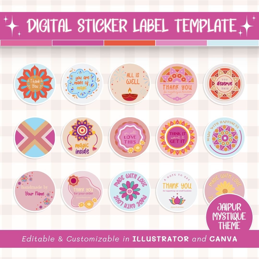 Digital sticker label template