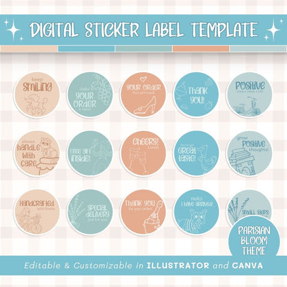 Digital sticker label template