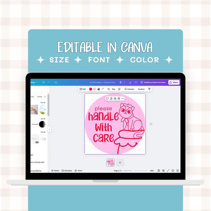 editable Digital sticker label
