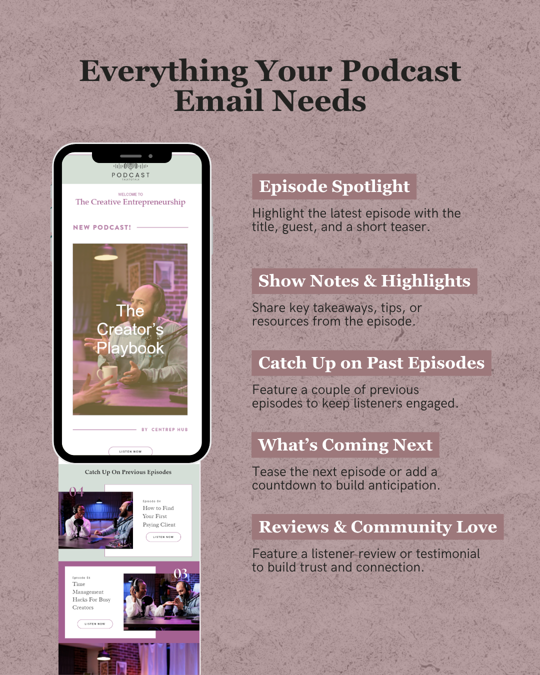 Mauve & Sage Flodesk Podcast Email Template