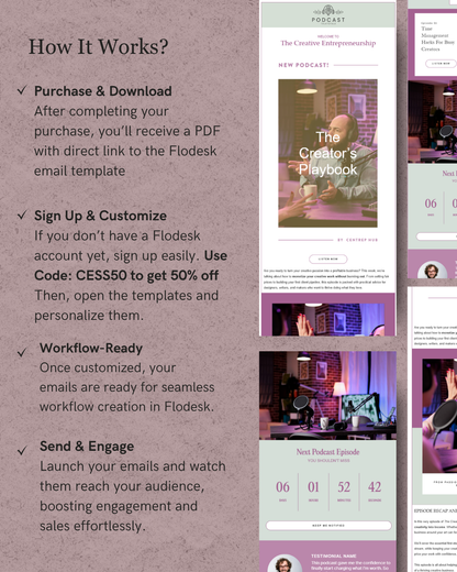 Mauve & Sage Flodesk Podcast Email Template