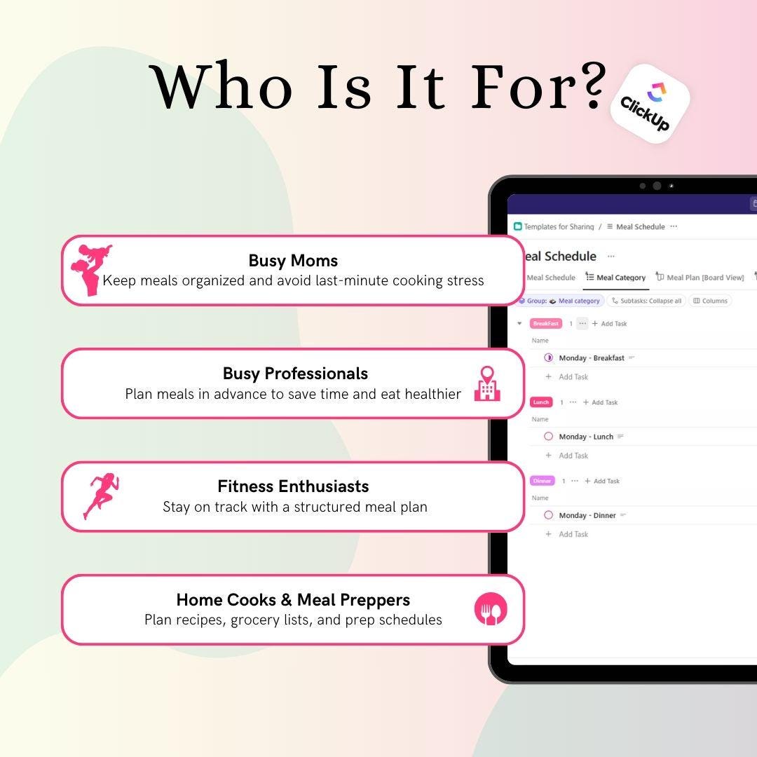 Meal Planner ClickUp Template for Beginners
