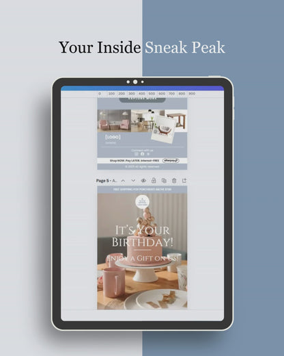 E-commerce Email Marketing Newsletter Canva Template Bundle for Klaviyo Mailchimp and Flodesk | Furniture and Decor