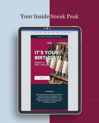 E-commerce Email Marketing Newsletter Canva Template Bundle for Klaviyo Mailchimp and Flodesk | Wine